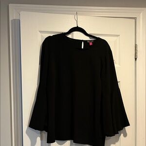 Vince Camuto Black Bell Sleeve Blouse